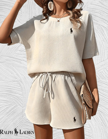 Polo Ralph LaurenWomen's White Terry Collar Shirt & Shorts Set (Copy)